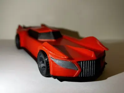 Car Protoype with rotating wheels 3D print model