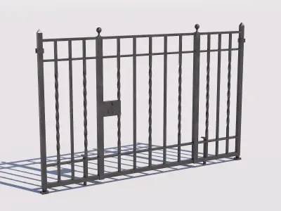 Wrought iron gate 1 Low-poly 3D model