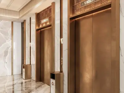 Elevator And Lobby Luxury 3d Scene Model  3D model