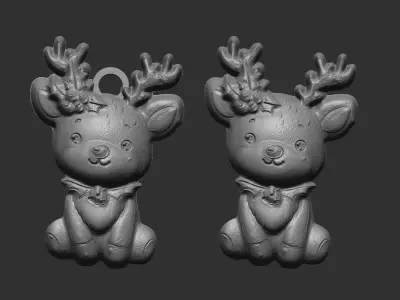 christmas tree deer decor  3D print model