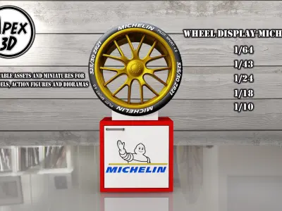 Tire Shop Set with 5 products 3d printable in various scales 3D print model