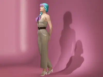 Real-time 3D Girl Character Bundle 3D Model Collection