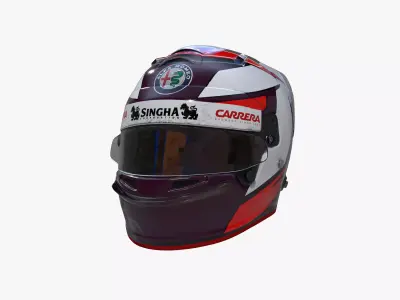Raikkonen helmet 2019 Low-poly 3D model