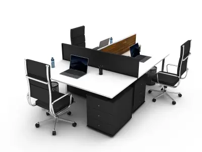 3D office work and meeting table 03 Low-poly 3D model