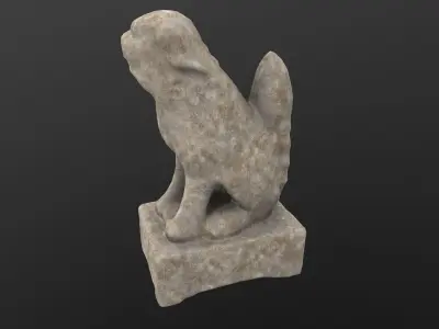 Dog Statue AR VR PBR  Lowpoly with game ready 3d Model Low-poly 3D model purchase