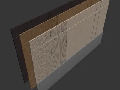 Decorative wall panel set 4 3D model