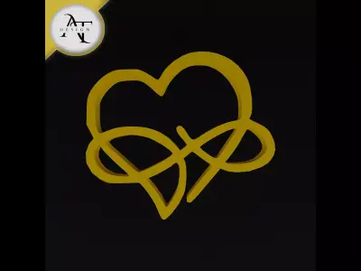 Simple Heart Symbol - 2D Art Free 3D print model 6
