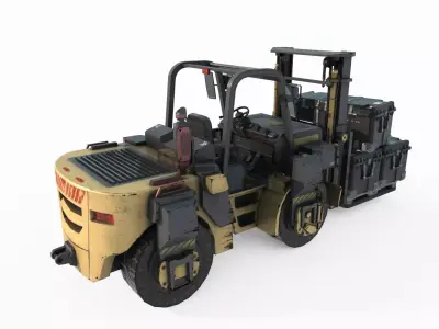 Future science fiction engineering forklift 3D model