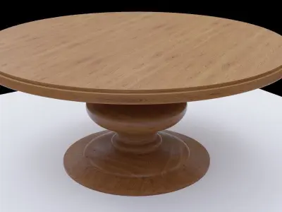 Round wooden table Free 3D model