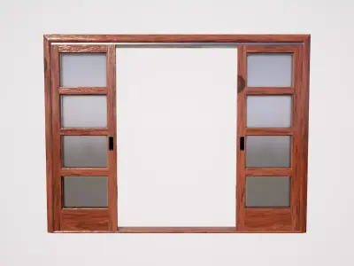 Sliding doubledoor 04 3D model