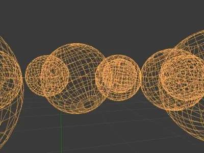 Coloured Stripped Balls 3D model