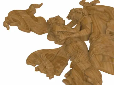 Carved panel painting STL 3D model 18