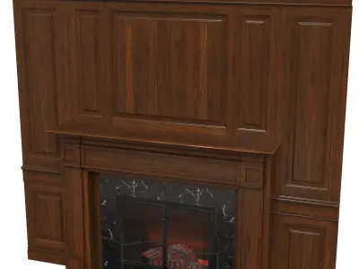 Classic fireplace 01 3D model