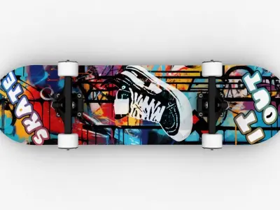 Realistic Skateboard 3D model