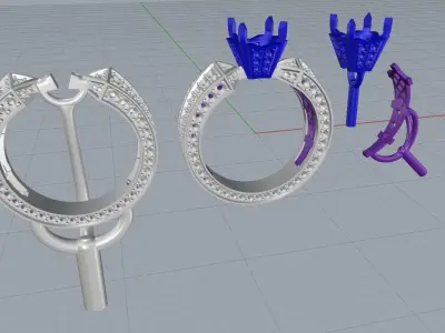 Luxury engagement ring R30 3D print model