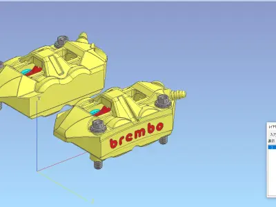 4pis  Brembo Monoblock calipers actual sizes 3D file Machining 3D print model