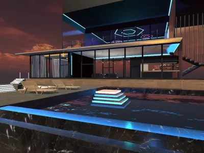 Glass house Free 3D model