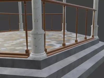 Pergola with ceramic tiles Victorian era 3D model