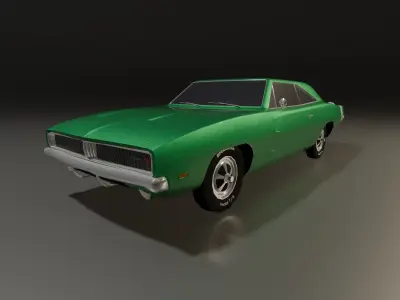 Dodge Charger RT 1969 low-poly Low-poly 3D model