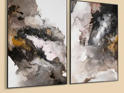 Plaster Two Photo Frame 289 Low-poly 3D model