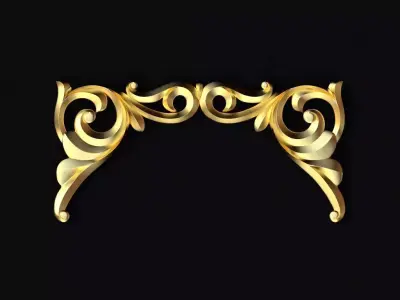 Central decor ornament for furniture 3D model 45