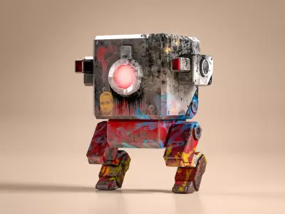 UE4 Game-ready - PBR Cubic Robot Low-poly 3D model