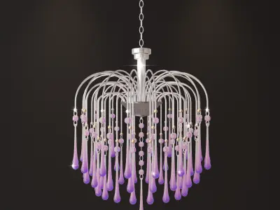 Teardrops waterfall chandelier 3D model