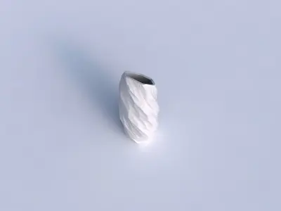 Vase twisted bent hexagon with fine organic cells 3D print model