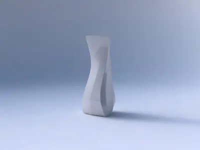 Vase twist puffy bent triangle with bands 3D print model