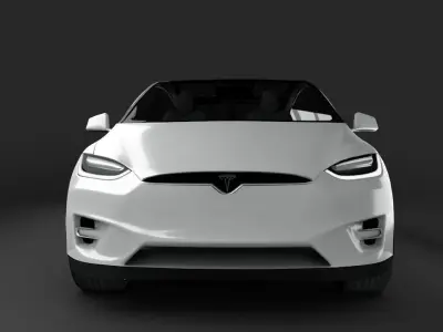 Tesla model x white  3D model