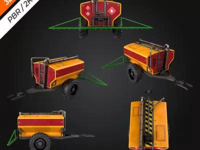 Tractor Sprayer Low-poly 3D model