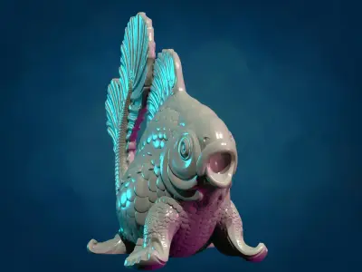 Walking Fish 3D print model
