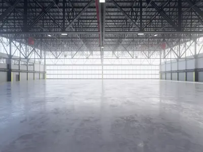 Airplane Hangar Interior 12 Low-poly 3D model