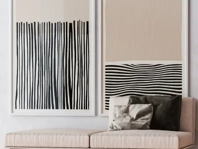 Set of large wall paintings  565 3D model