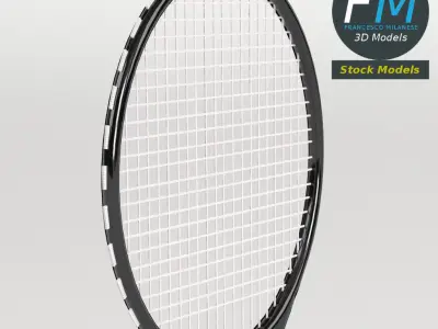 Tennis ball and racket set 3D model