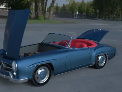 Full w interior Mercedes 190SL  3D model