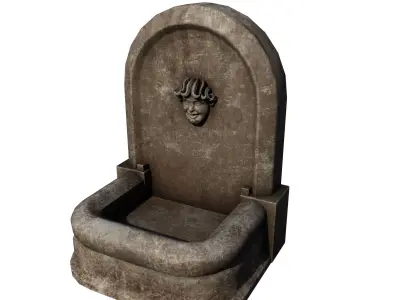 Medieval Fountain Low-poly 3D model purchase