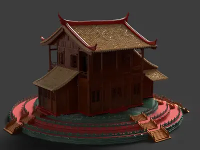 Chinese ancient house  3D model 31