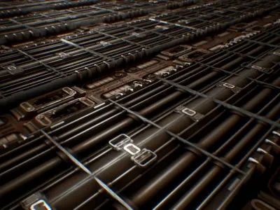 PBR Sci-Fi Industrial Texture 01 Low-poly 3D model