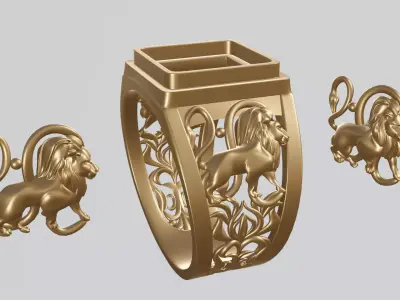 Lion zodiac sign 3D print model