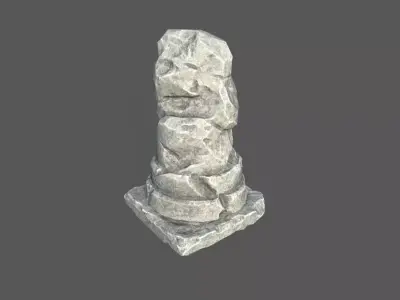 Low Poly Broken Column Low-poly 3D model
