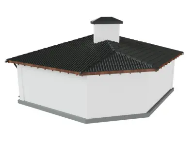 belvedere gazebo with glass roof 3D model