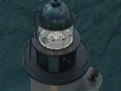 River Lighthouse Low-poly 3D model