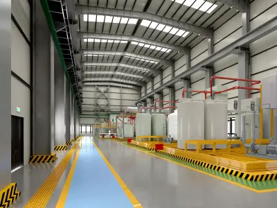 factory Low-poly 3D model