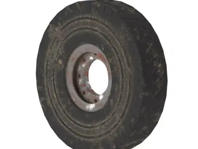 Old Tire Low-poly 3D model