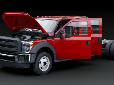 Crew cabin duty truck Low-poly 3D model