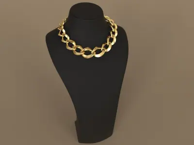 Graduated Cuban Chain Link Almond Model 3D print model