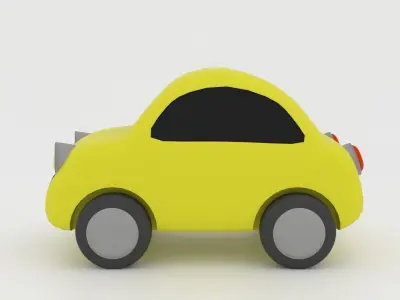 Kids Toy Car Cartoon 3D Model Low-poly 3D model