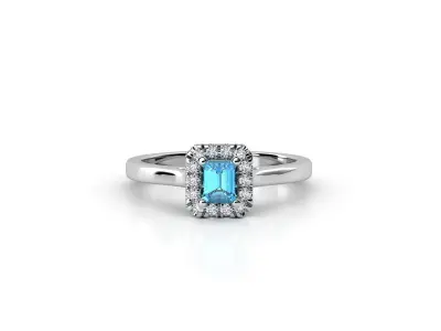 ZDR029 topaz and diamond ring 3D print model
