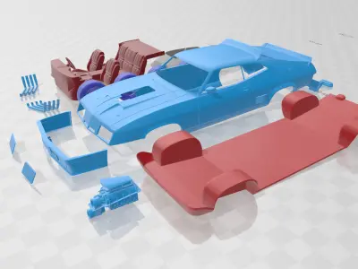 Falcon GT Coupe Interceptor Mad Max 1979 - Separate Parts STL  3D print model